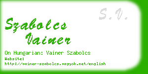 szabolcs vainer business card